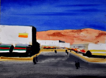 SALVATORE MAGAZZINI Sharm el-Sheikh Olio su tavola cm. 30x40 Firma in basso a...