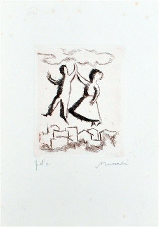 MINO MACCARI Senza titolo Acquaforte cm. 35x25 es. P.d.A Firma in basso a...