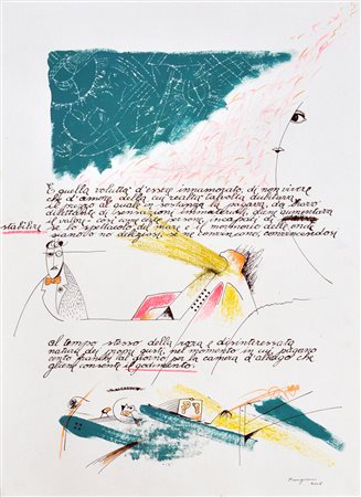 ALDO FRANGIONI Stabilire, 2006 Tecnica mista su carta cm. 69x50 Firma e data...