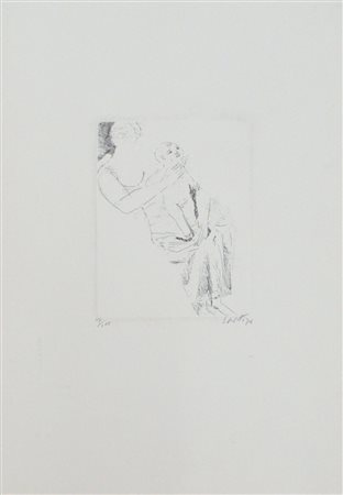 BRUNO SAETTI Maternità, 1976 Acquaforte es. 67/100 cm. 50,5x35,5 Firma e data...