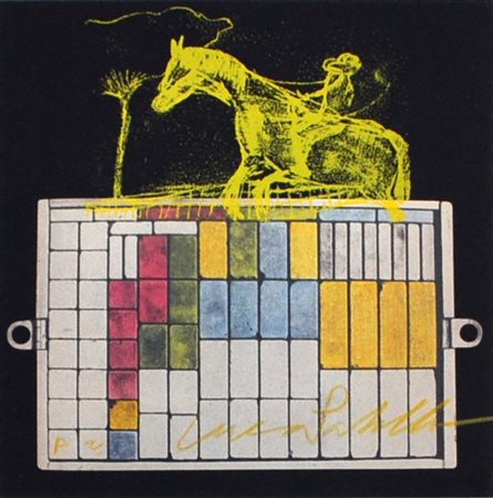 LUCA PATELLA Senza titolo Serigrafia polimaterica cm. 21x21 es. P.A Firma e...