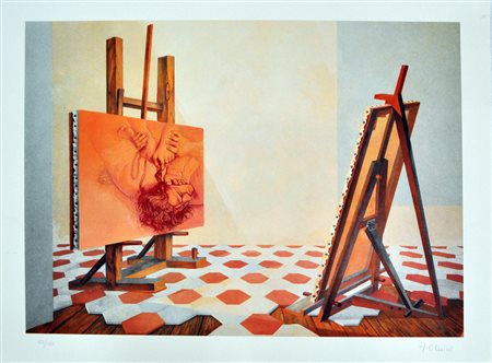 FABRIZIO CLERICI Senza titolo Litografia a colori es.123/125 cm. 70x90 Firma...