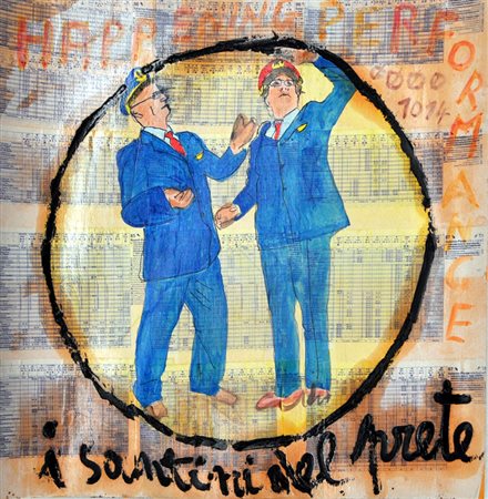 I SANTINI DEL PRETE Happening-Performance, 2014 Tecnica mista su cartone cm....