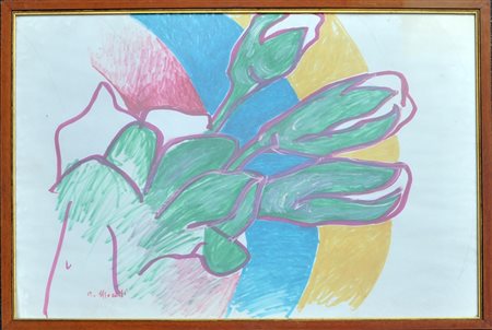 ALBERTO MORETTI Senza titolo Tecnica mista su carta cm. 48x66 Firma in basso...