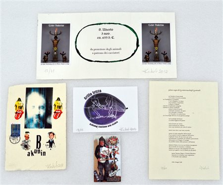 JAKOB DE CHIRICO Lotto unico di 5 opere grafiche a colori in varie...