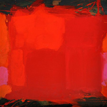 SERGIO PICCOLI Rosso amore, 2005 Acrilici su cartone cm. 60x60 Firma in basso...