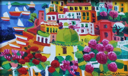 Athos Faccincani Peschiera del Garda 1951 Senza titolo Olio su tela 30x50...