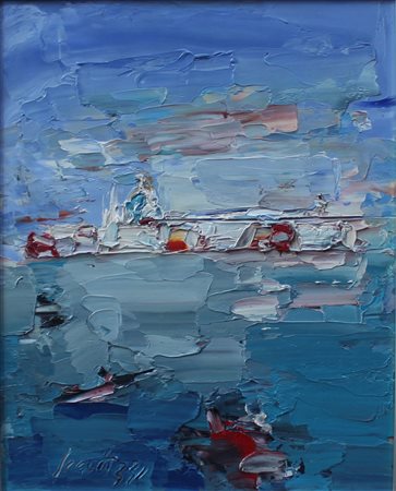 Scatizzi Sergio Gragnano 1918 Senza titolo Olio su tela 40x50 Autentica...