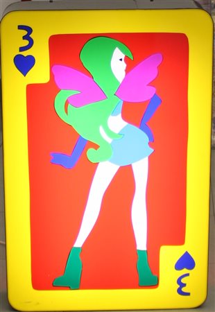 Marco Lodola Dorno 1955 Cartina 2001 Scatola luminosa, Perspex+Neon 70x45x12...