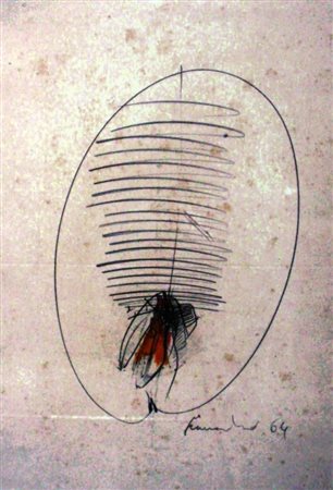 Emilio Scanavino Genova 1922 Senza titolo 1964 Tecnica mista su carta 38x26...