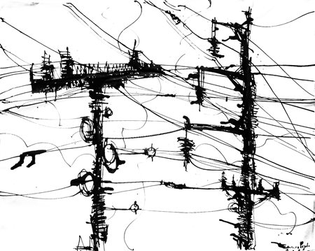 Eleonora Prado Milano 1981 Cieli Indocinesi rivisitati 2015 inchiostro...