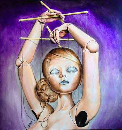 Giuliano Auriti Orosgna (Ch) 1964 Burattina 2014 Acrilico su tela 46x46...