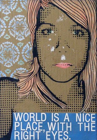 Christian Peirano savigliano 1988 Right eyes 2014 Mista 70x50 Certificato di...