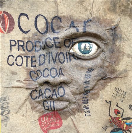 Giuseppe Trentacoste Firenze 1977 Costa d' avorio Tela piegata 75x75x7...