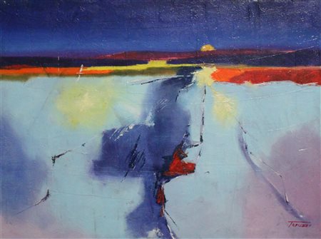 Fausto Teruzzi Monza 1958 Senza titolo Acrilico su Tela 60x80