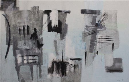 Franco Baldessari Milano 1953 Anni 60 2014 gesso acrilico su tela di juta 56x86