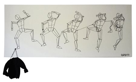 Giuditta Sartori Tradate 1988 Evoluzione 2011 Filo di lana su tela su tavola...