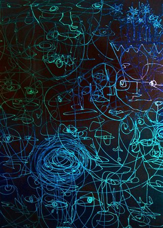 Giorgio Maggiorelli Milano 1972 Istinto Blu 2010 Olio su tela 125x90...