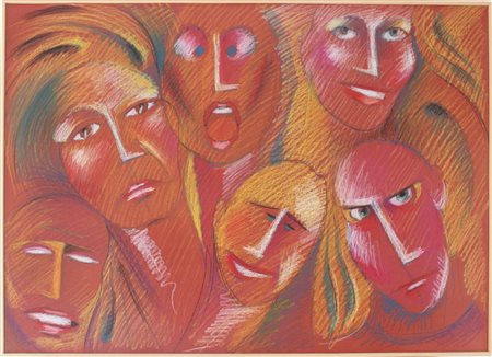 TIZIANA COCCIA ASCOLI PICENO 1956 folle 2015 mista su cartoncino applicato su...