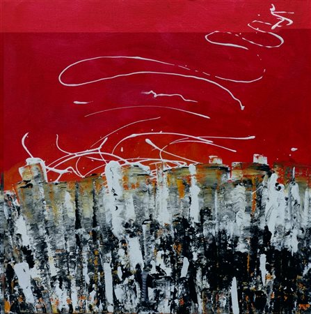 ALESSANDRA LOCATELLI MORTARA 1970 Senza gravità 2015 Acrilico su tela 30x30x4...