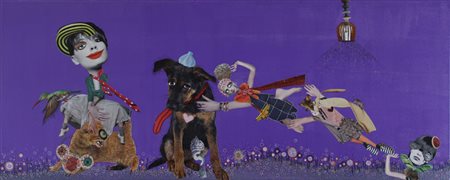 Elisa Pietrelli Terni 1987 Per gioco 2011 Collage e Acrilico su tela 40x100x2