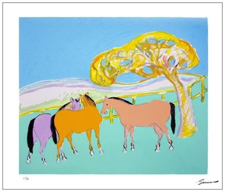 GIUSEPPE CESETTI 1902 -1990 Senza titolo Litografia a colori es.45/99. Firma...