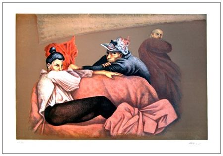 GIAMPAOLO TALANI 1955 Senza titolo Litografia a colori es.55/99. Firma in b....