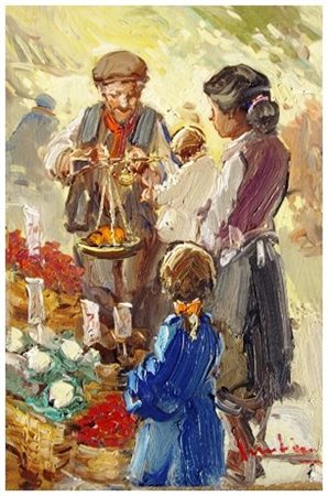 ERNESTO SCUDIERO Senza titolo Olio su faesite 30 x 20. Firma in b. a d. e sul...