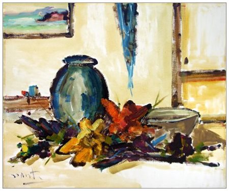 ALVARO DANTI 1911 - 1985 Senza titolo Olio su tela 50 x 60. Firma in b. a s.