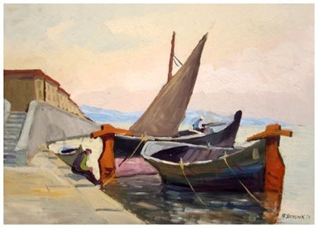 ALFREDO STENGHER Senza titolo 1974 Olio su faesite 35 x 50. Firma e data in...