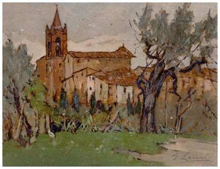 GIOVANNI LOMI 1889 - 1969 Terricciola 1940 Olio su tavola 18,5 x 24. Firma in...