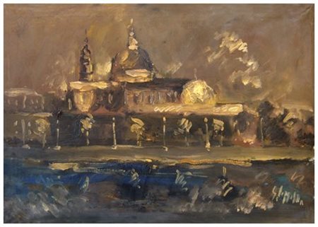 EMANUELE CAPPELLO 1937 Senza titolo Olio su tela 49,5 x 70. Firma in b. a d....