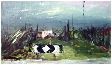 TONINO GOTTARELLI 1920 - 2007 Senza titolo 1992 Olio su tavola 33,8 x 54. Sul...