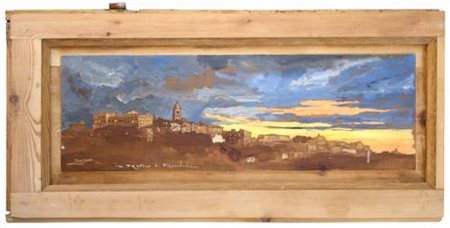 MASSIMO LOMI 1953 Il profilo di Frosinone 2011 Tempera su tavola 41 x 71,5....