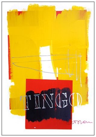 ANTONIO DEL DONNO 1927 Tingo Pittura e collage su tela 70 x 50. Firma in b. a...