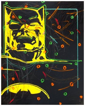 ENRICO MANERA 1948 Batman 2004 Olio su tela 100 x 80. Arch., firma, data e...