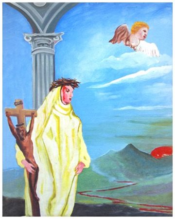 GIAN MARCO MONTESANO 1949 L’estasi della Santa 1983 Olio su tela 50 x 40....