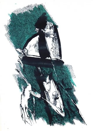 BRINDISI REMO (Roma 1918 - Lido di Spina 1996) "Figure" 1963 Litografia su...