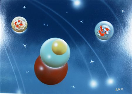 PERIS J "Senza titolo" 1973 Tecnica mista su masonite cm. H: 50.00 L: 70.00...