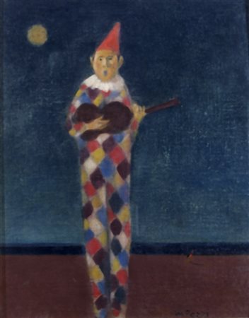 POZZI WALTER (Milano 1911 - Milano 1989) "Serenata" Olio su tela cm. H: 35.00...