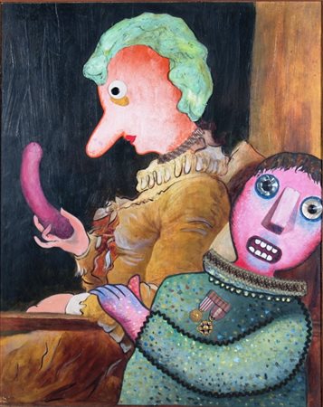 BAJ ENRICO (Milano 1924 - Varese 2003) "Ragazza che legge" Serigrafia su...