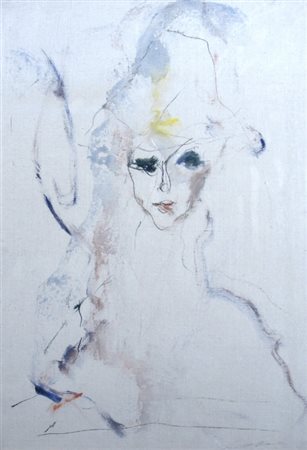 TRECCANI ERNESTO (Milano 1920 - Milano 2009) "Volto" Olio su tela cm. H:...