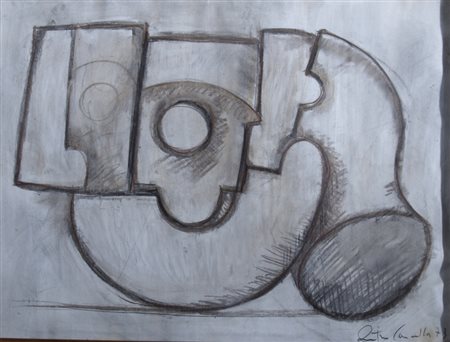 CASCELLA PIETRO (Pescara 1921 - Pietrasanta 2008) "Senza titolo" 1973 Disegno...