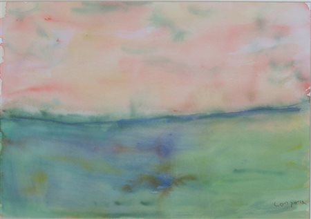 CORPORA ANTONIO (Tunisi 1909 - Roma 2004) "Alba a Oslo" 1999 Acquerello su...