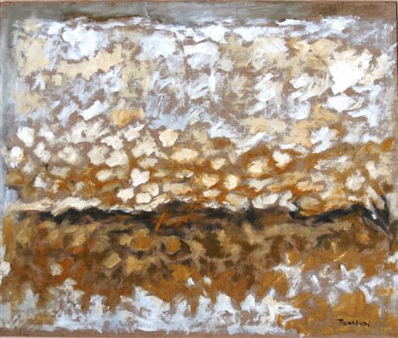 TAMBURI ORFEO (Jesi 1910 - Parigi 1994) "Sassi" 1962 Olio su tela cm. H:...