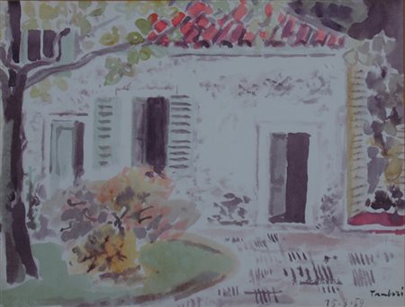 TAMBURI ORFEO (Jesi 1910 - Parigi 1994) "Giardino" 1959 Acquerello su carta...