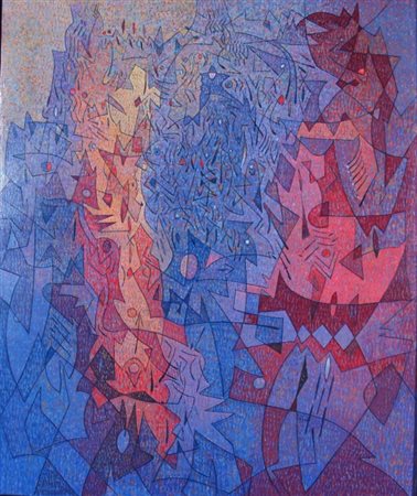 BALSAMO VINCENZO (Brindisi 1935) "Tempus fugit" 2009 Olio su tela cm. H:...