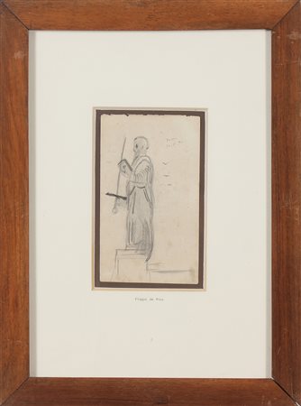 DE PISIS FILIPPO (1896 - 1956) Statua di santo (San Paolo). 1922. Matita su...