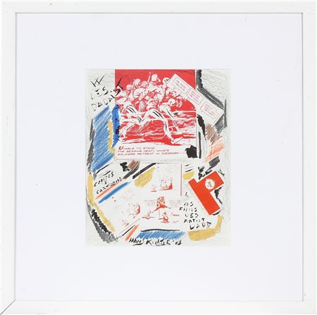 RICHTER HANS (1888 - 1976) W les dadaist. 1961. Tecnica mista e collage su...