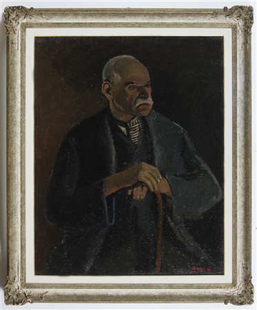 LILLONI UMBERTO (1898 - 1980) L'uomo rustico. 1926. Olio su tela . Cm 104,00...